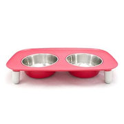 Messy Mutts Stainless Steel Elevated Double Bowl Feeder Red - Natural Pet Foods