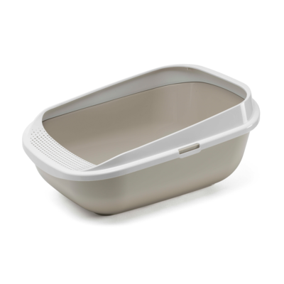MODERNA Comfy Step Cat Litter Tray Open Cat Toilet Warm Grey
