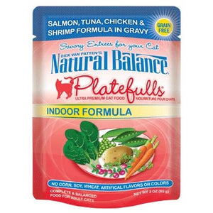 Natural Balance Platefulls Salmon, Tuna, Chicken and Shrimp Cat Pouch - Natural Pet Foods