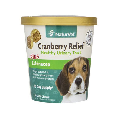 Naturvet Cranberry Relief Plus Echinacea for Dogs 60 soft chews - Natural Pet Foods
