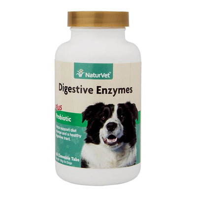 NaturVet - Digestive Enzymes plus Probiotic 60 Chewable Tabs - Natural Pet Foods