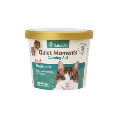 Naturvet Quiet Moments Calming Aid Plus Melatonin for cats 60 soft chews - Natural Pet Foods