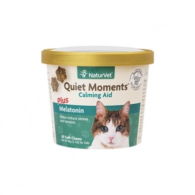 Naturvet Quiet Moments Calming Aid Plus Melatonin for cats 60 soft che Natural Pet Foods