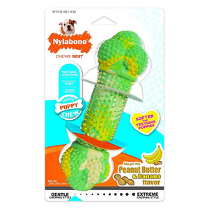 Nylabone Puppy Chew Rubber Double Action Chew Wolf Peanut Butter & Banana - Natural Pet Foods