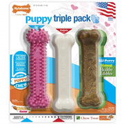 Nylabone Puppy Chew Toy & Treat Triple Pack Pink Regular - Natural Pet Foods