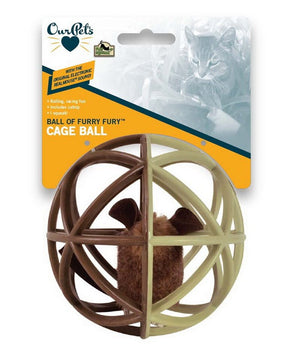 Outpets Ball of Furry Fury Cage Ball Cat Toy - Natural Pet Foods