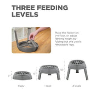 Outward Hound 3-IN-1 UP Slow Feeder Adjustable Elevated Dog Bowl - Natural Pet Foods