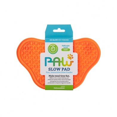 Pet Dream House PAW Lick Pad Mat with Suction Cup Back Orange - Natural Pet Foods