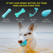 Playology Squeaky Chew Ball Peanut Butter Flavor small SALE - Natural Pet Foods