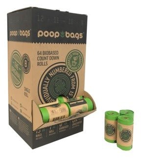 Poop Bags 64 Biobased Countdown Rolls - Natural Pet Foods