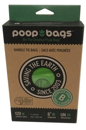 Poop Bags Handle Tie Bags - Unscented - Natural Pet Foods