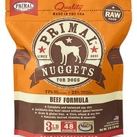 Primal Frozen Beef Nuggets Dog 3 lb - Natural Pet Foods