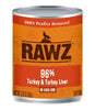 Rawz 96 % Turkey & Turkey Liver/canine-12.5 oz - Natural Pet Foods