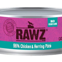 Rawz Chicken and Herring Pate cat cans 5.5 oz - Natural Pet Foods