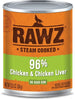 Rawz Chicken & Chicken Liver dog can 12.5 oz - Natural Pet Foods