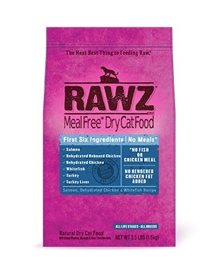 Rawz Meal Free Dry Cat Food - Salmon, Dehydrated Chicken, & Whitefish Recipe - Natural Pet Foods