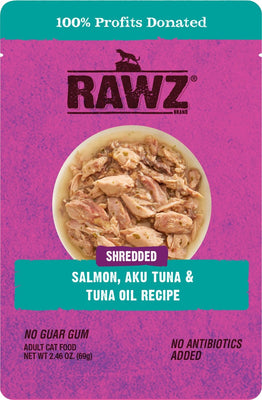 Rawz Shredded Salmon, Aku Tuna & Tuna Oil Recipe - Natural Pet Foods