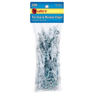 Ruffin It Tie-Out & Runner Chain 20 ft (extra heavy weight for large dogs) SALE - Natural Pet Foods