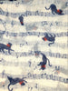 Scarf with Cats - Music Notes - Blue & Red - Natural Pet Foods