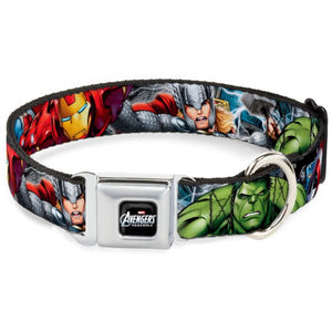 Seat Belt Buckle Collar – Marvel Avengers 4-Superhero – Wide Large 18-32″ - Natural Pet Foods