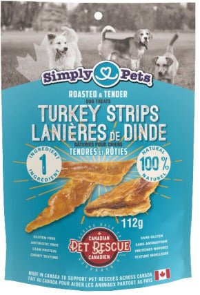 Simply Pets Smoked & Tender Turkey Strips 112 g - Natural Pet Foods