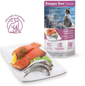 Snappy Tom - Naturals Cat Pouches - Sardine Cutlets with Salmon 100g - Natural Pet Foods