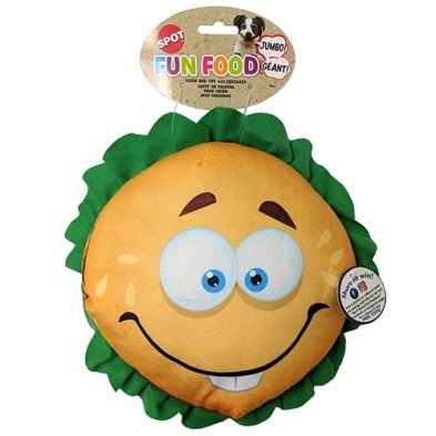 Spot Fun Food Jumbo Hamburger 11" Plush - Natural Pet Foods