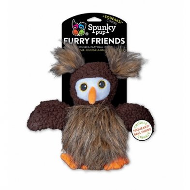 Spunky Pup® Furry Friends Owl with Ball Squeaker Dog Toy - Natural Pet Foods