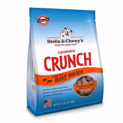 Stella and Chewy's Carnivore Crunch Beef Recipe 3.25 oz Dog Treat - Natural Pet Foods