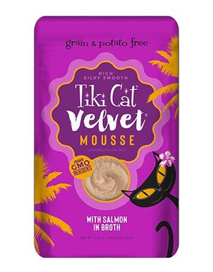 Tiki Cat - Velvet Mousse Pouches - Wild Salmon In Broth - Natural Pet Foods