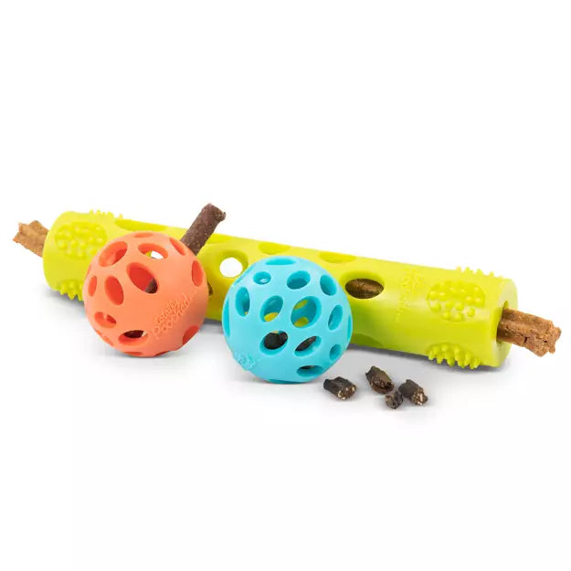 Totally Pooched Huff'n Puff Rubber Ball & Stick Set 3pc