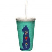 Tree-Free Greetings Cool Cup & Straw - Peace -Love -Cat - Natural Pet Foods