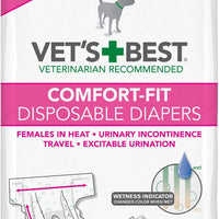 Vets Best Comfort Fit Disposable Female Diaper S Dog 12pk Small - Natural Pet Foods