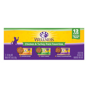 Wellness 3 oz /12 can Variety Pack Chicken & Turkey Pate Favorites - Natural Pet Foods