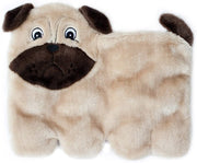 ZippyPaws Squeakie Pup 11-Squeaker No Stuffing Plush Dog Toy, Pug - Natural Pet Foods