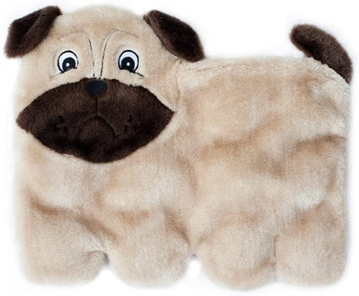 ZippyPaws Squeakie Pup 11-Squeaker No Stuffing Plush Dog Toy, Pug - Natural Pet Foods